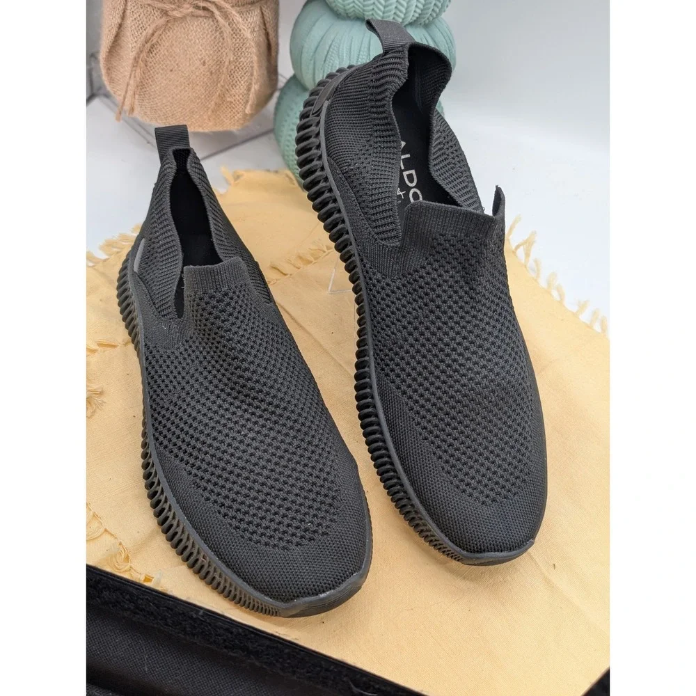 ALDO Brywin Men's Black Knitted Slip-On Sock Sneakers Size 10 / EUR 43